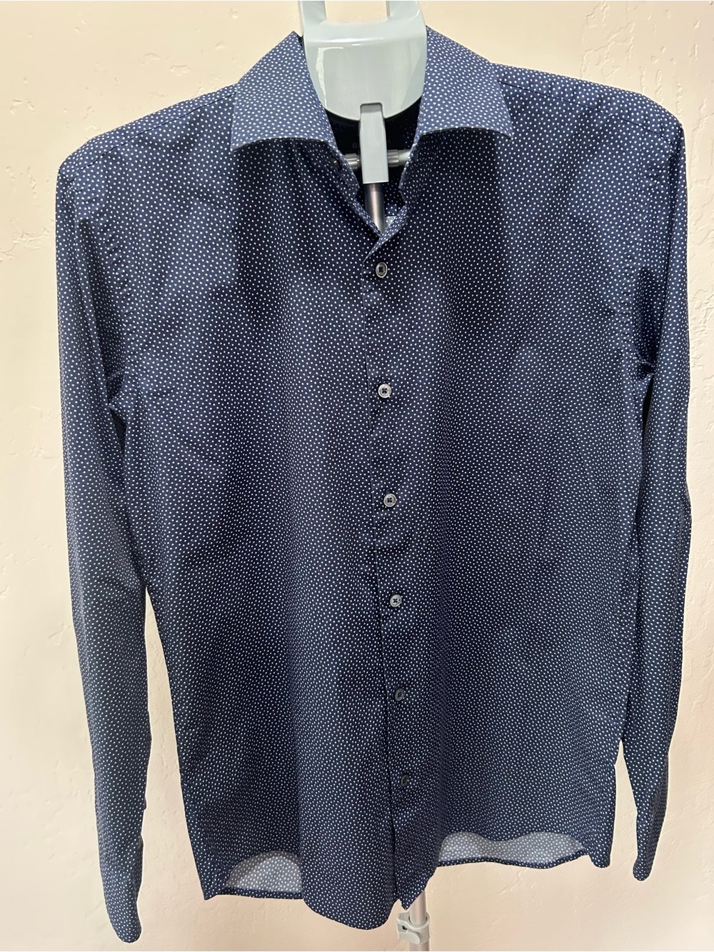 Bugatchi Navy Microdot Casual Button-Down Shirt